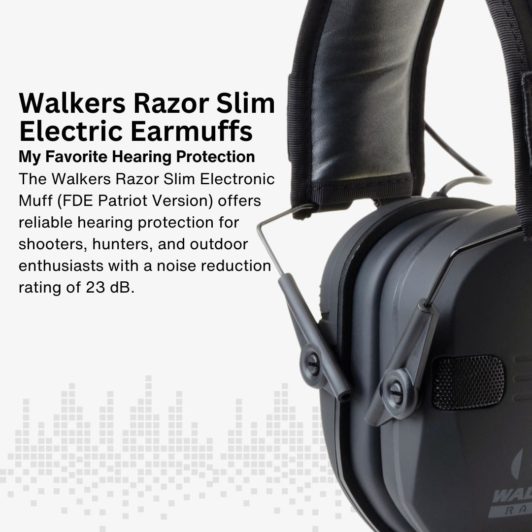 Walkers Razor Digital Ear Muffs (Black Patriot Version) Bundle