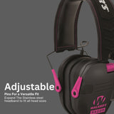 Walker's Razor Digital Ear Muffs (Black/Pink) with Accessories Bundle
