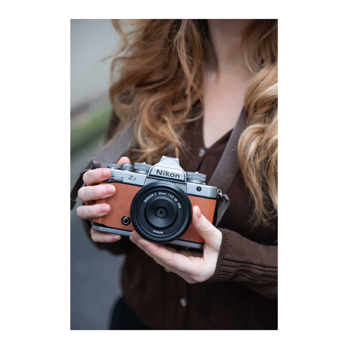 Nikon Zf Mirrorless Camera (Silver and Cognac Brown)