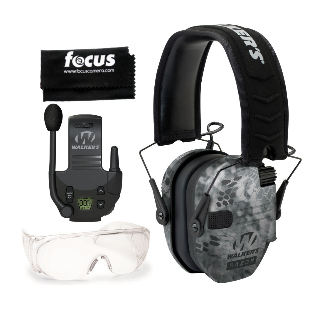 Walker's Razor Digital Ear Muffs (Raid Kryptek) Bundle with Accessories