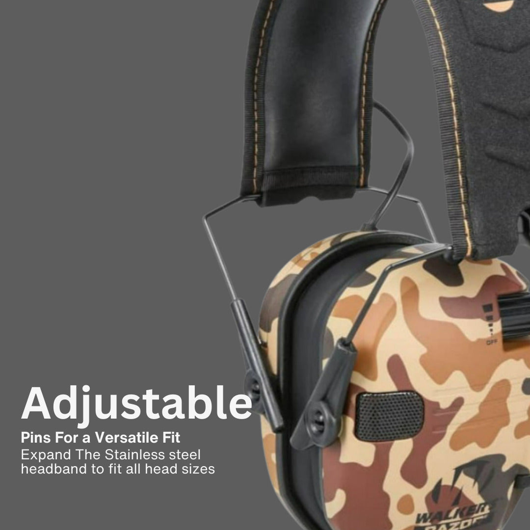 Walkers Razor Walkie Talkie Bundle with Ear Muffs (Duck Camo) and Accessories