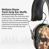 Walkers Razor Walkie Talkie Bundle with Ear Muffs (Duck Camo) and Accessories