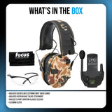 Walkers Razor Walkie Talkie Bundle with Ear Muffs (Duck Camo) and Accessories