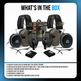 Walker's Razor Slim Electronic Muff (FDE, 2-Pack) Bundle with Accessories