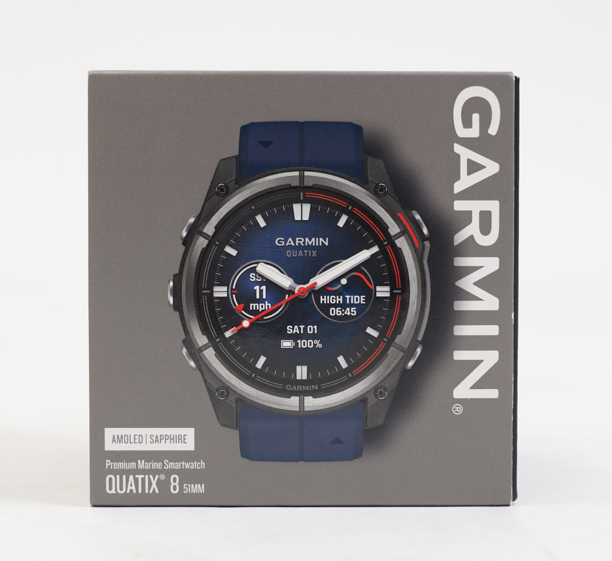 Garmin quatix 8 AMOLED Marine GPS Smartwatch (51mm, Titanium/Captain Blue) (Used)