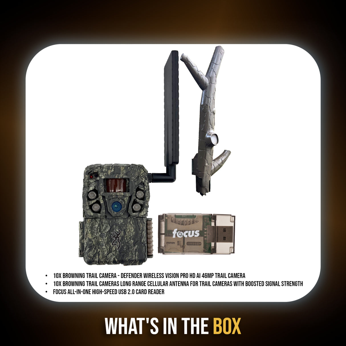 Browning Trail Camera - Defender Wireless Vision Pro HD AI 46MP Bundle