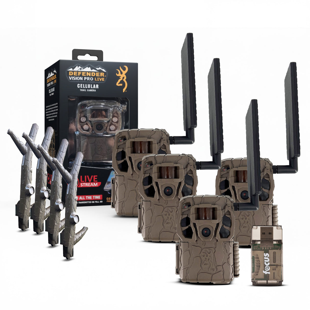 Browning Trail Camera - Defender Wireless Vision Pro HD Bundle (4 Pack)