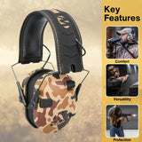 Walker's Razor Walkie Talkie Bundle with Ear Muff (Duck Camo) and Accessories