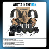 Walker's Razor Walkie Talkie Bundle with Ear Muff (Duck Camo) and Accessories