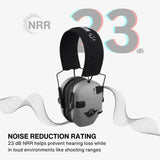 Walker's Razor Slim Electronic Muff  (Gray, 2-Pack) Bundle with Accessories