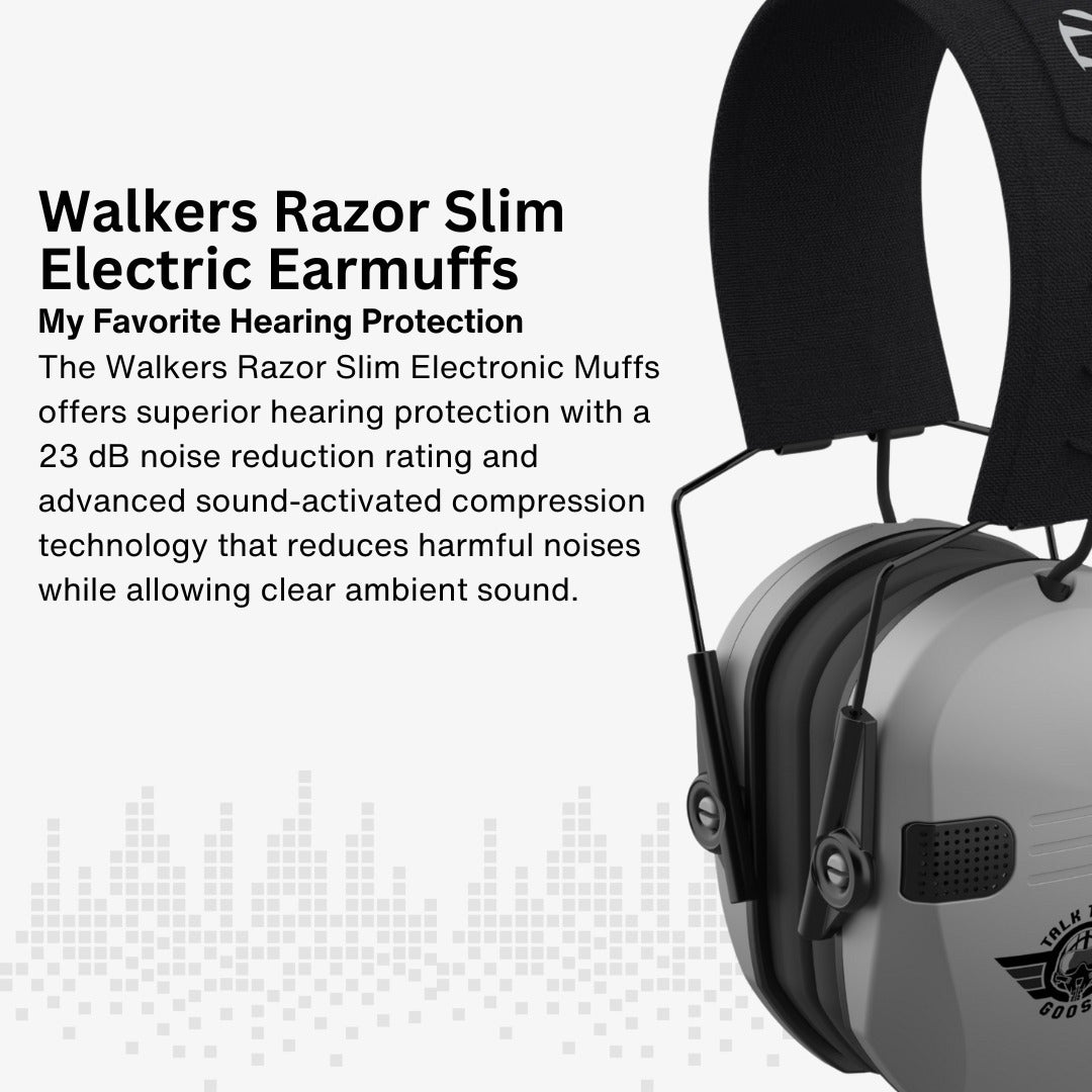 Walker's Razor Slim Electronic Muff  (Gray, 2-Pack) Bundle with Accessories