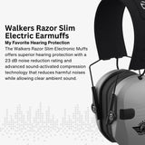 Walker's Razor Slim Electronic Muff  (Gray, 2-Pack) Bundle with Accessories