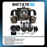 Walker's Razor Walkie Talkie Bundle with Ear Muff (US Flag-FDE) and Accessories