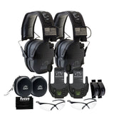 Walkers Razor Walkie Talkie Bundle with Ear Muff (Black Patriot) and Accessories