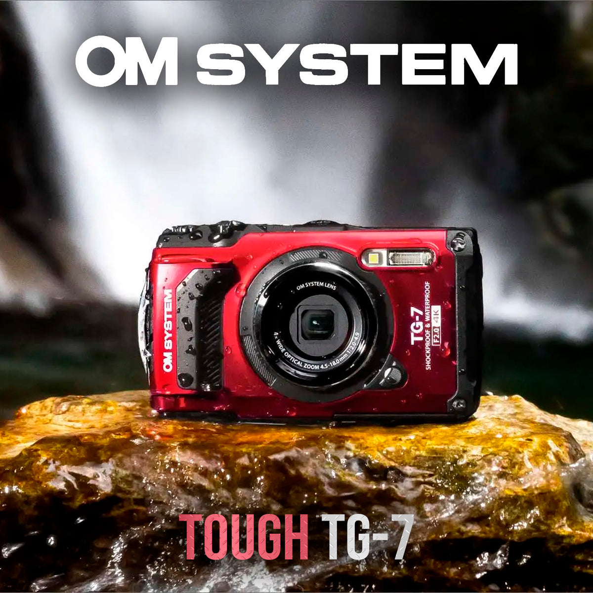 Olympus Tough TG-7 Digital Camera (Red) Bundle with Olympus LG-1 LED Light Guide