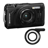 Olympus Tough TG-7 12MP Digital Camera (Black) Bundle with LG-1 LED Light Guide