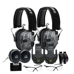 Walkers Razor Walkie Talkie Bundle with Ear Muff (Raid Kryptek) and Accessories