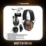 Walkers Razor Walkie Talkie Bundle with Ear Muff (American Flag) and Accessories