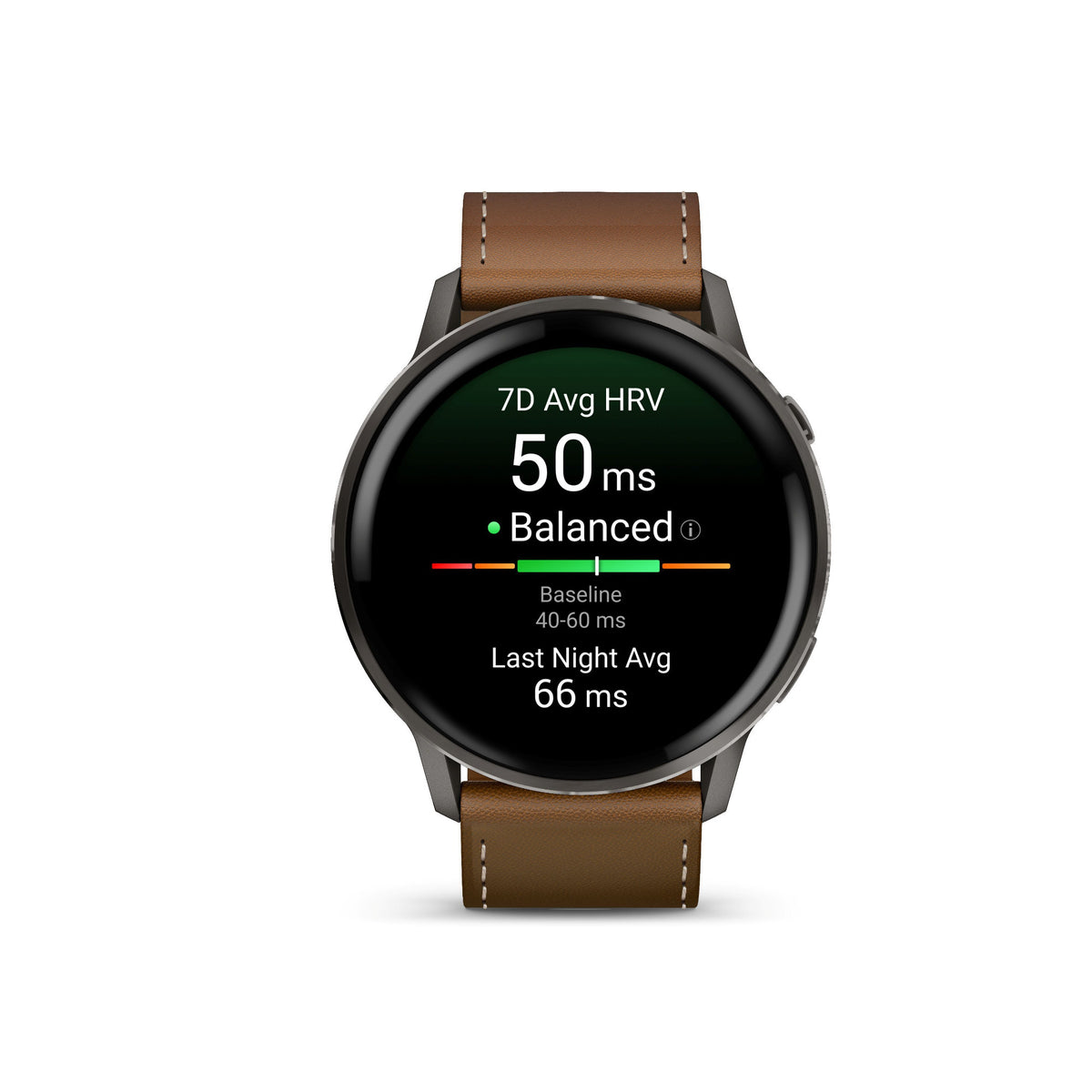 Garmin Venu 4 Smartwatch (Slate/Brown Leather)