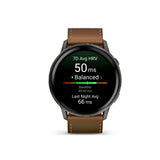 Garmin Venu 4 Smartwatch (Slate/Brown Leather)