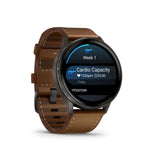 Garmin Venu 4 Smartwatch (Slate/Brown Leather)