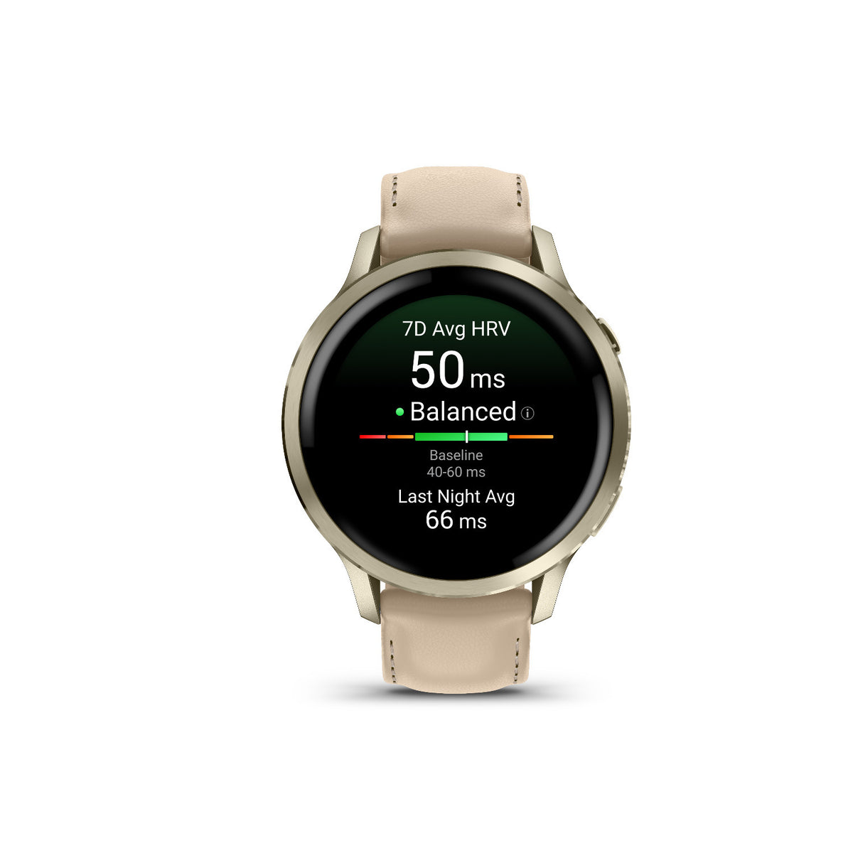 Garmin Venu 4 41mm 1.2-Inch Amoled GPS Smartwatch Lunar Gold/Light Sand Leather