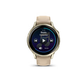 Garmin Venu 4 41mm 1.2-Inch Amoled GPS Smartwatch Lunar Gold/Light Sand Leather