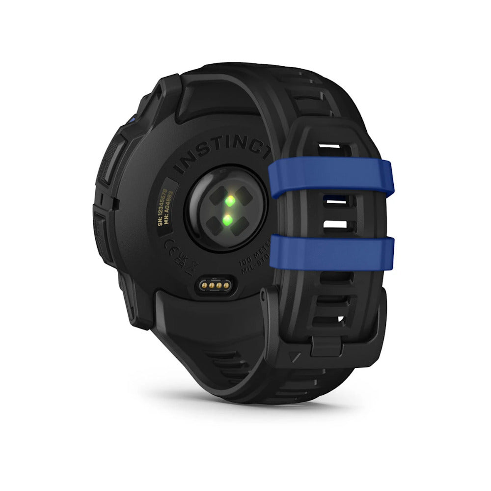 Garmin Instinct 3 AMOLED GPS Smartwatch (Black/Black with Bolt Blue)