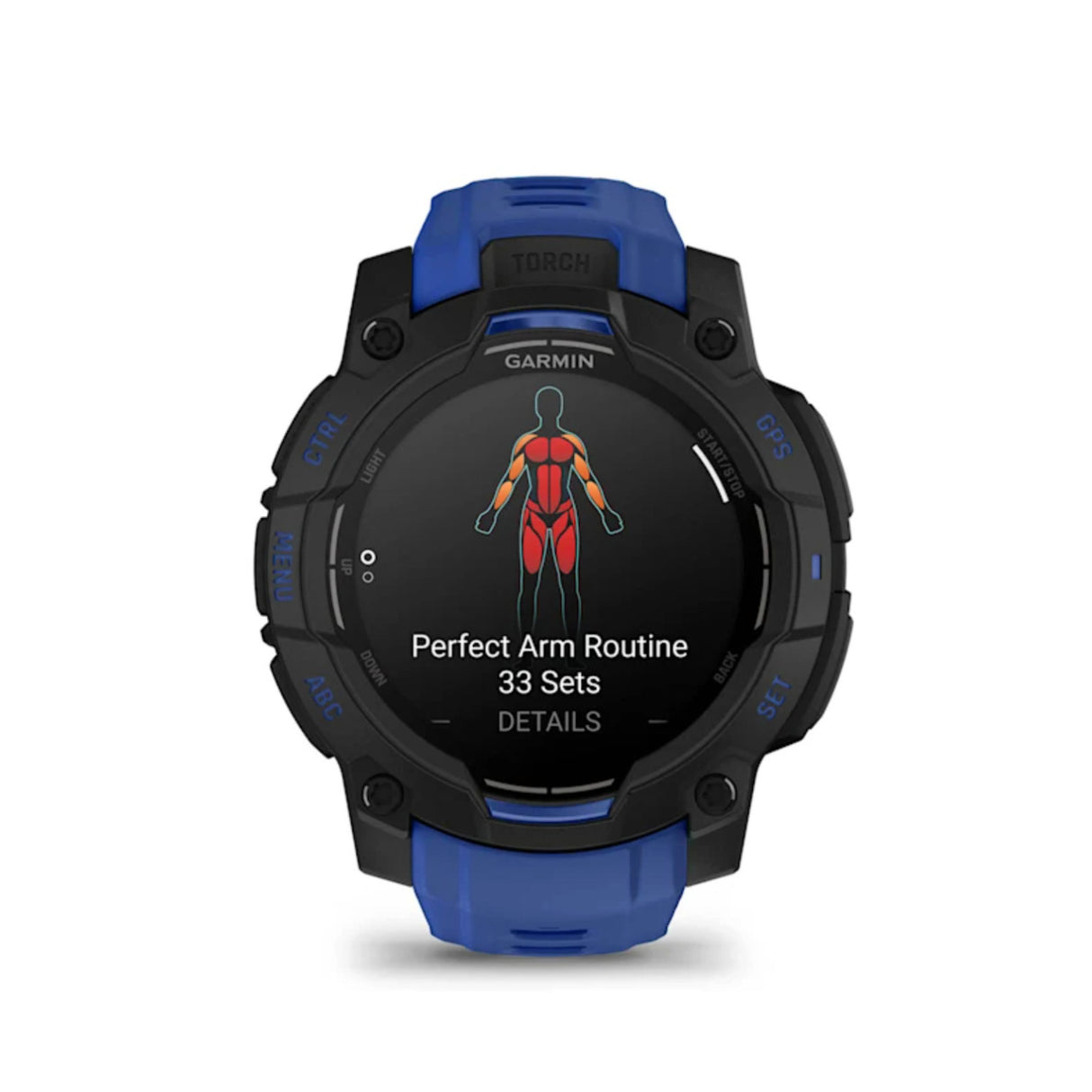 Garmin Instinct 3 AMOLED GPS Smartwatch (Black/Bolt Blue)