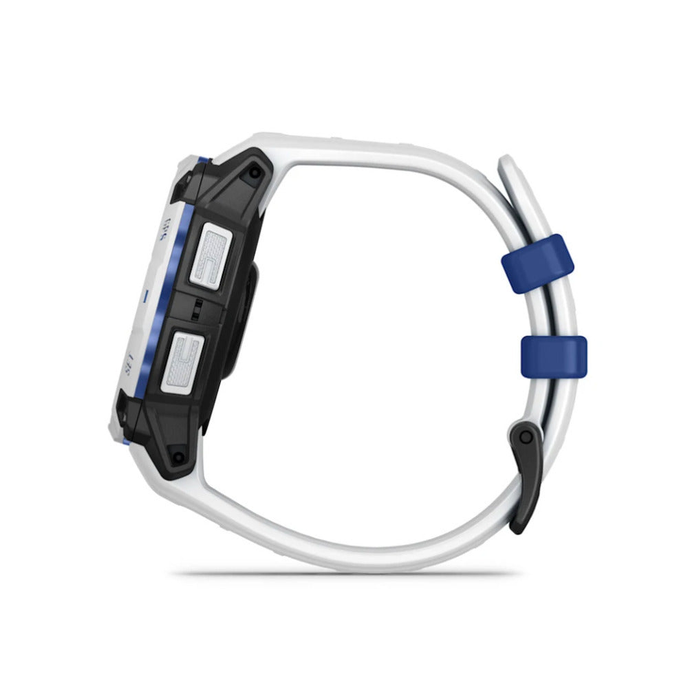 Garmin Instinct 3 AMOLED GPS Smartwatch (Whitestone/Bolt Blue)