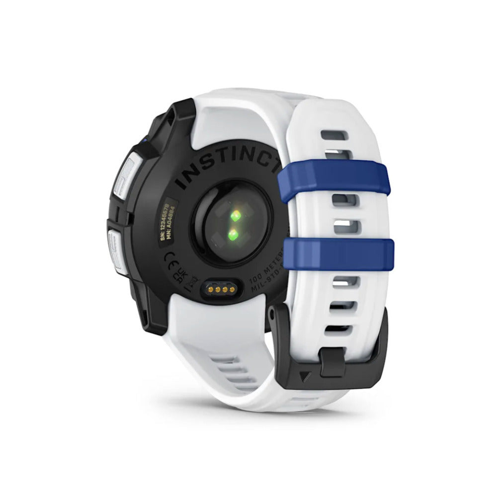 Garmin Instinct 3 AMOLED GPS Smartwatch (Whitestone/Bolt Blue)