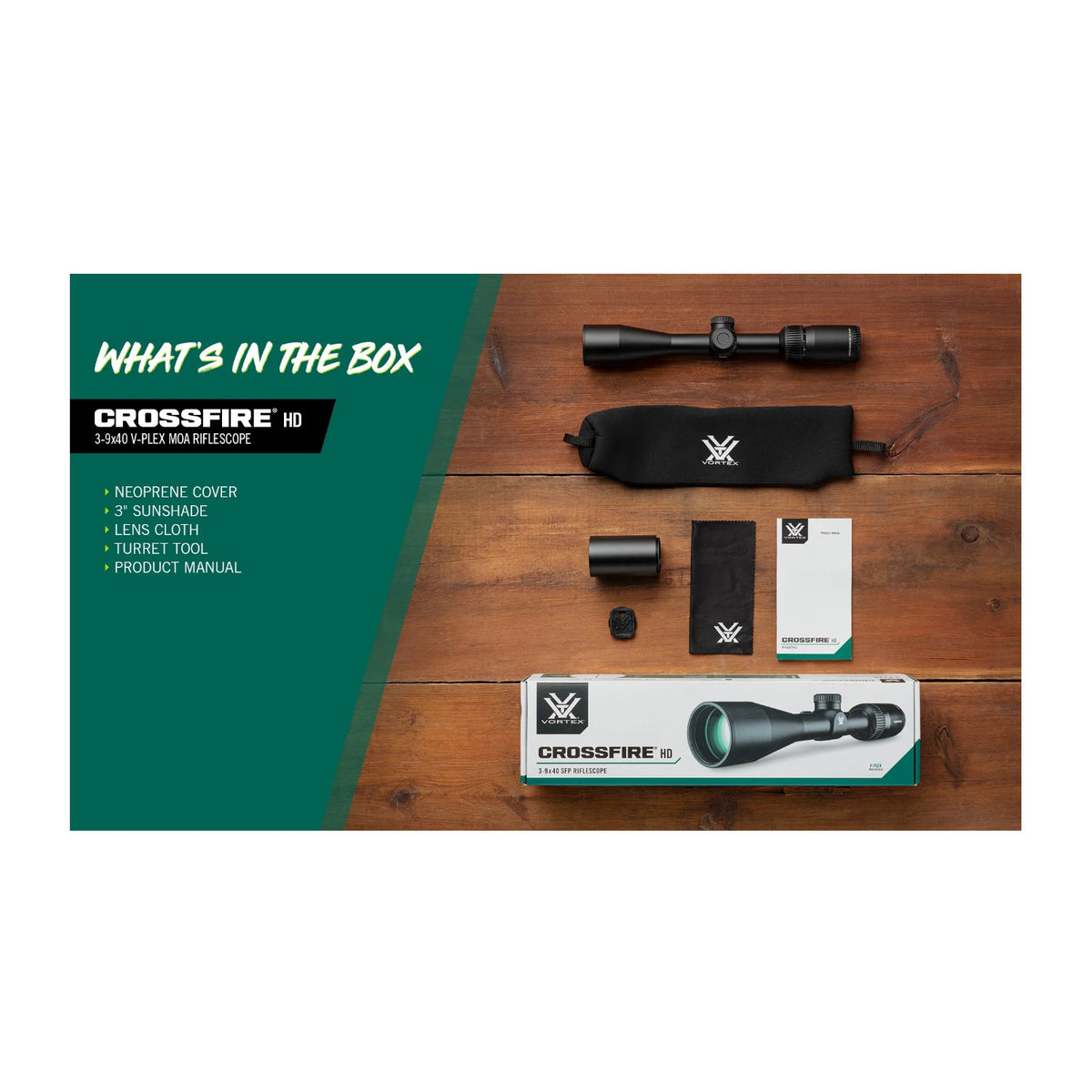 Vortex Optics Crossfire HD 3-9x40 40mm SFP V-Plex MOA Riflescope (Open Box)