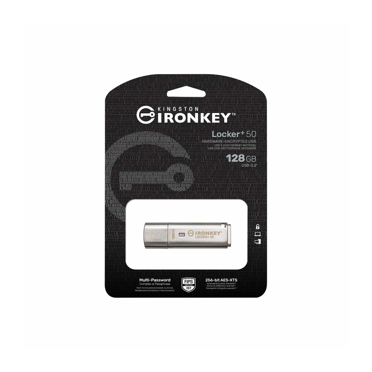 Kingston 128GB IronKey Locker+ 50 USB Type-A Flash Drive