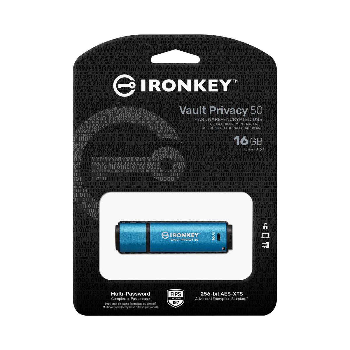 Kingston 16GB IronKey Vault Privacy 80 XTS-AES 256-bit Encrypted External SSD