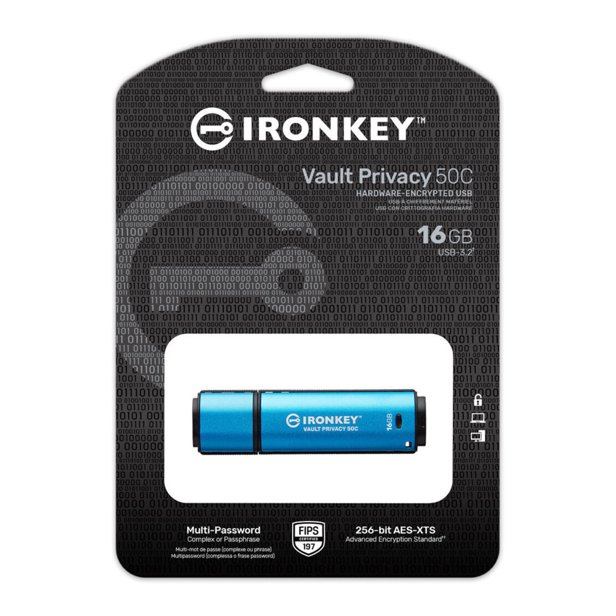 Kingston IronKey Vault Privacy 50 Series 16GB USB-C Flash Drive
