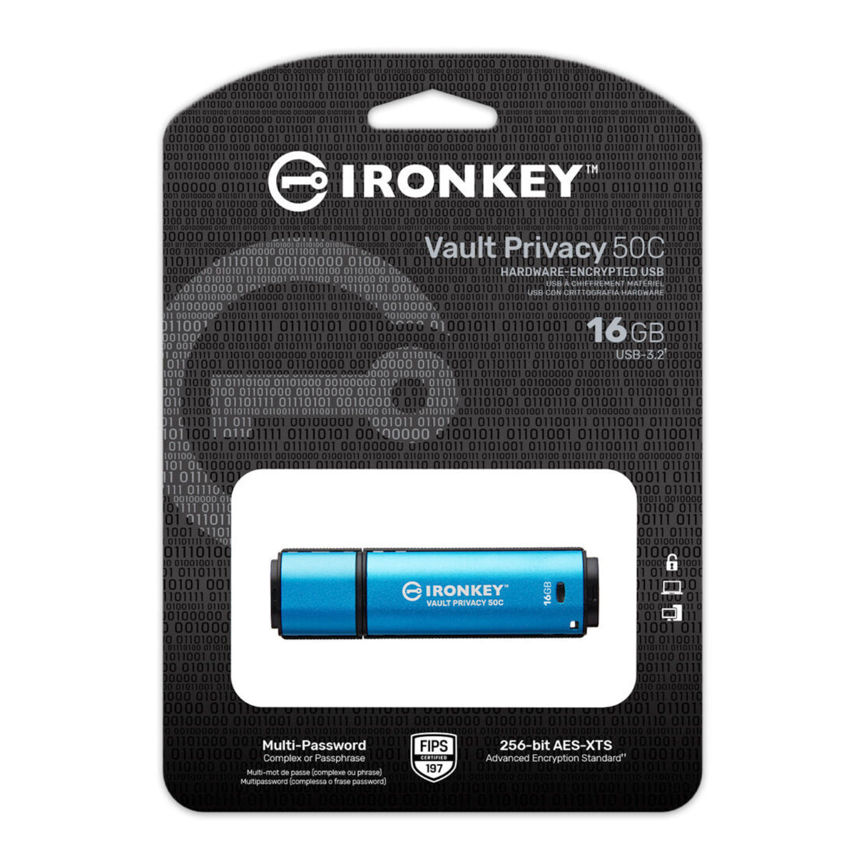 Kingston IronKey Vault Privacy 50 Series 16GB USB-C Flash Drive
