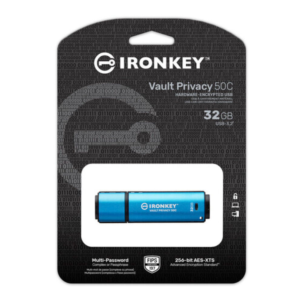 Kingston IronKey Vault Privacy 50 Series 32GB USB-C Flash Drive