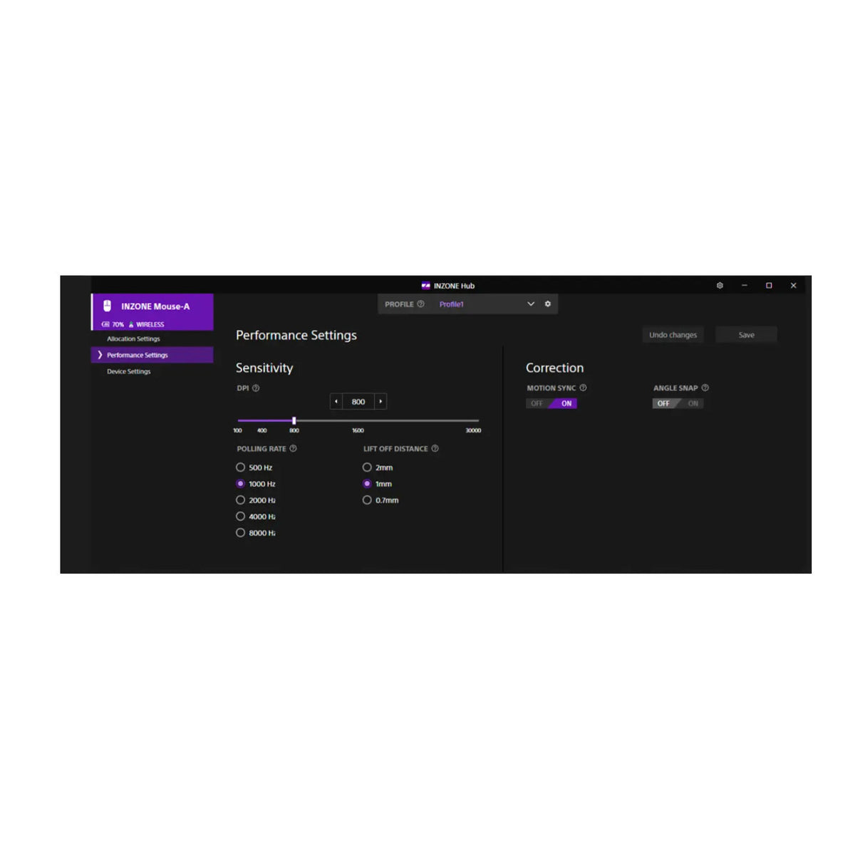 Sony INZONE Mouse-A Lightweight Optical Switch Wireless 8K Gaming Mouse (Black)