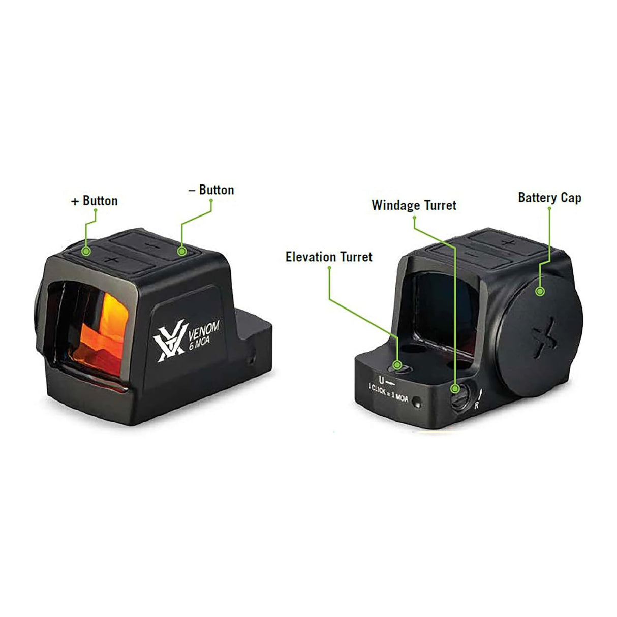 Vortex Optics Venom Enclosed Micro Red Dot 6 MOA - 6061 Aluminum Housing