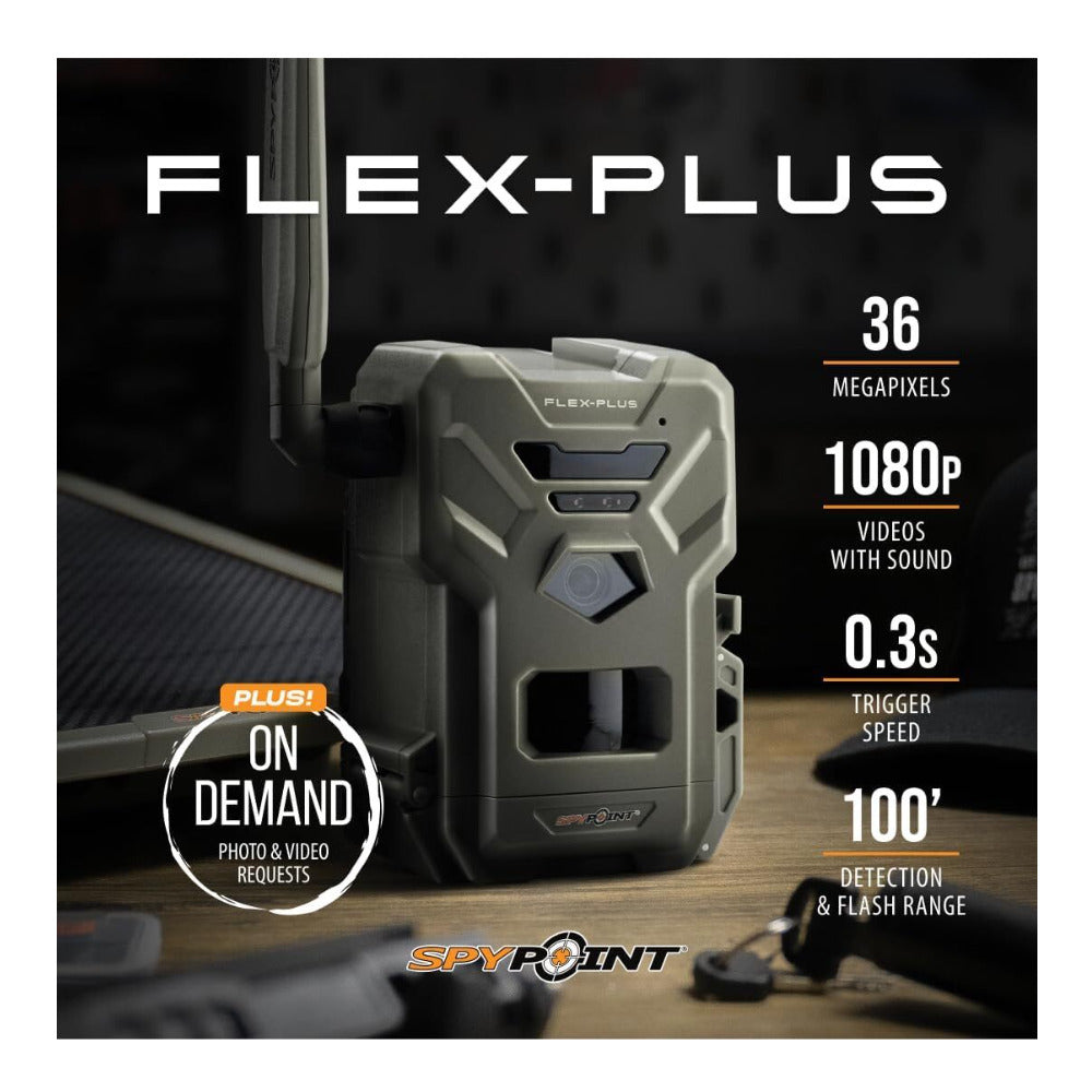 Spypoint Flex-Plus Cellular Trail Camera 36MP Photos 1080p Videos Dual-SIM GPS (Open Box)