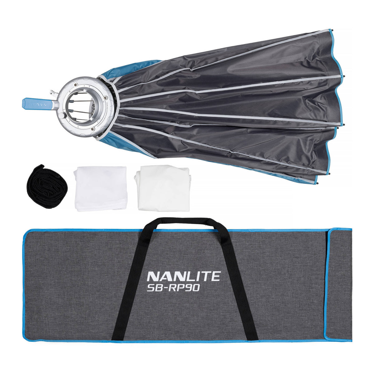 Nanlite Rapid 90 Parabolic Softbox with Bowens Mount and Grid Accesories (35in)