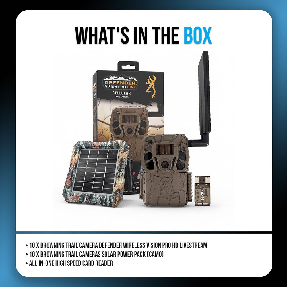 Browning Trail Camera Defender Wireless Vision ProHD Livestream (10-Pack) Bundle