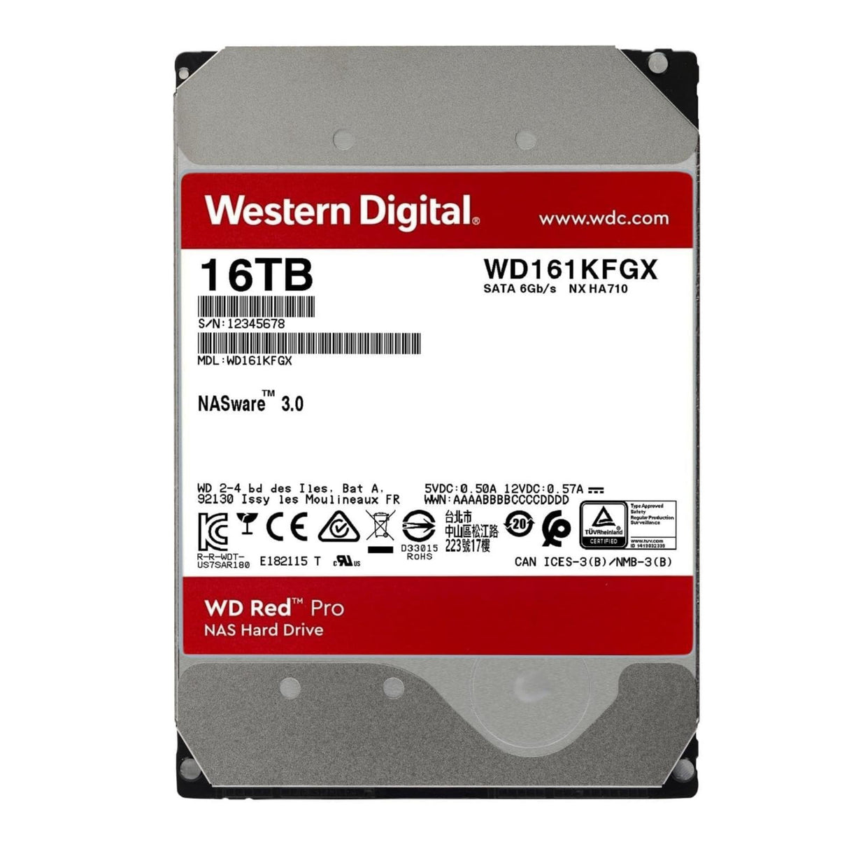 Western Digital 16TB WD Red Pro NAS Internal Hard Drive - 7200 RPM, SATA 6Gb/s