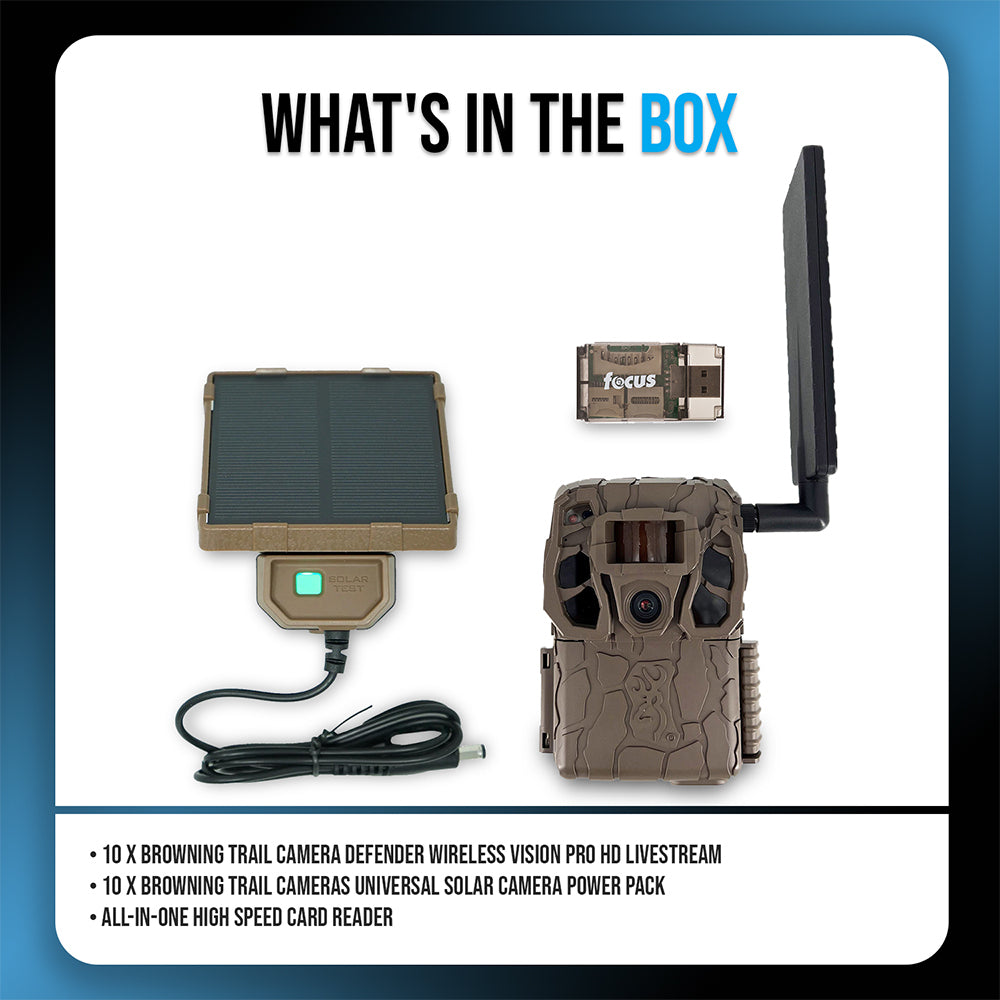 Browning Trail Camera Defender Wireless Vision ProHD Livestream (10-Pack) Bundle