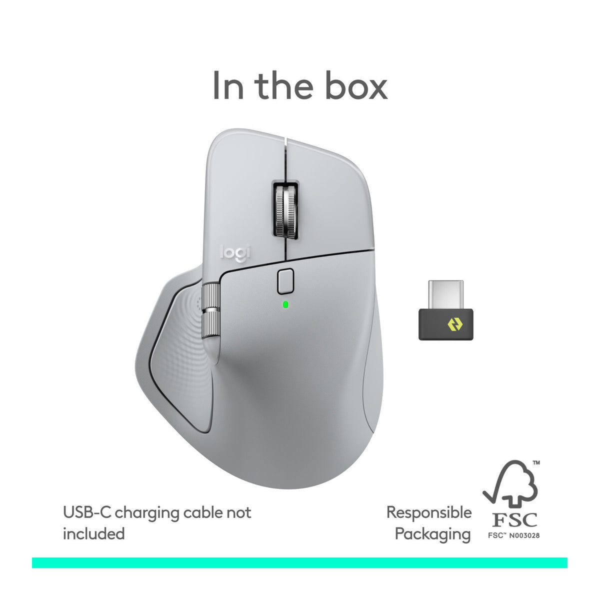 Logitech MX Master 4 Wireless Mouse - 8000 DPI Sensor, Multi-Device (Pale Gray)