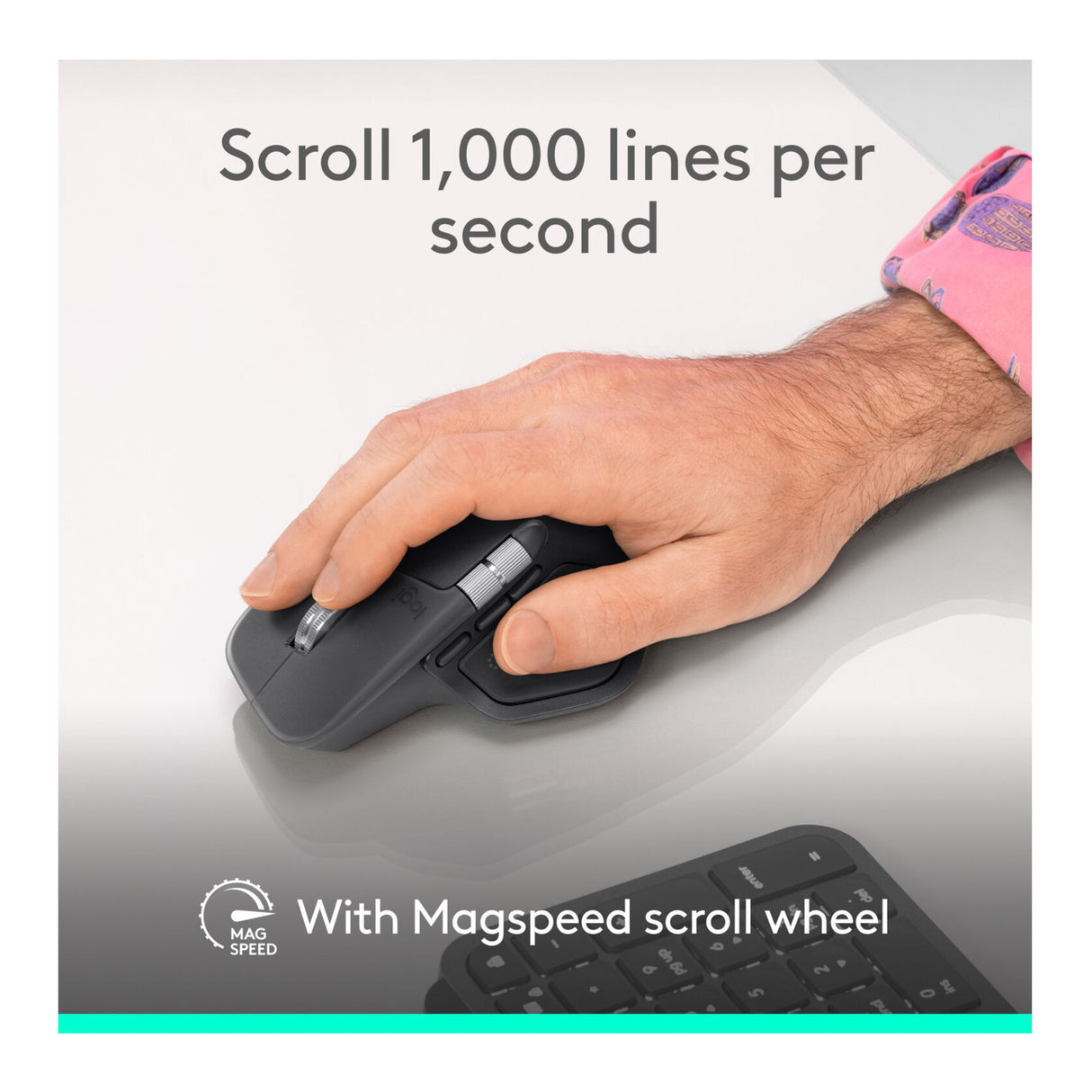 Logitech MX Master 4 Wireless Mouse - 8000 DPI Sensor, Multi-Device (Pale Gray)