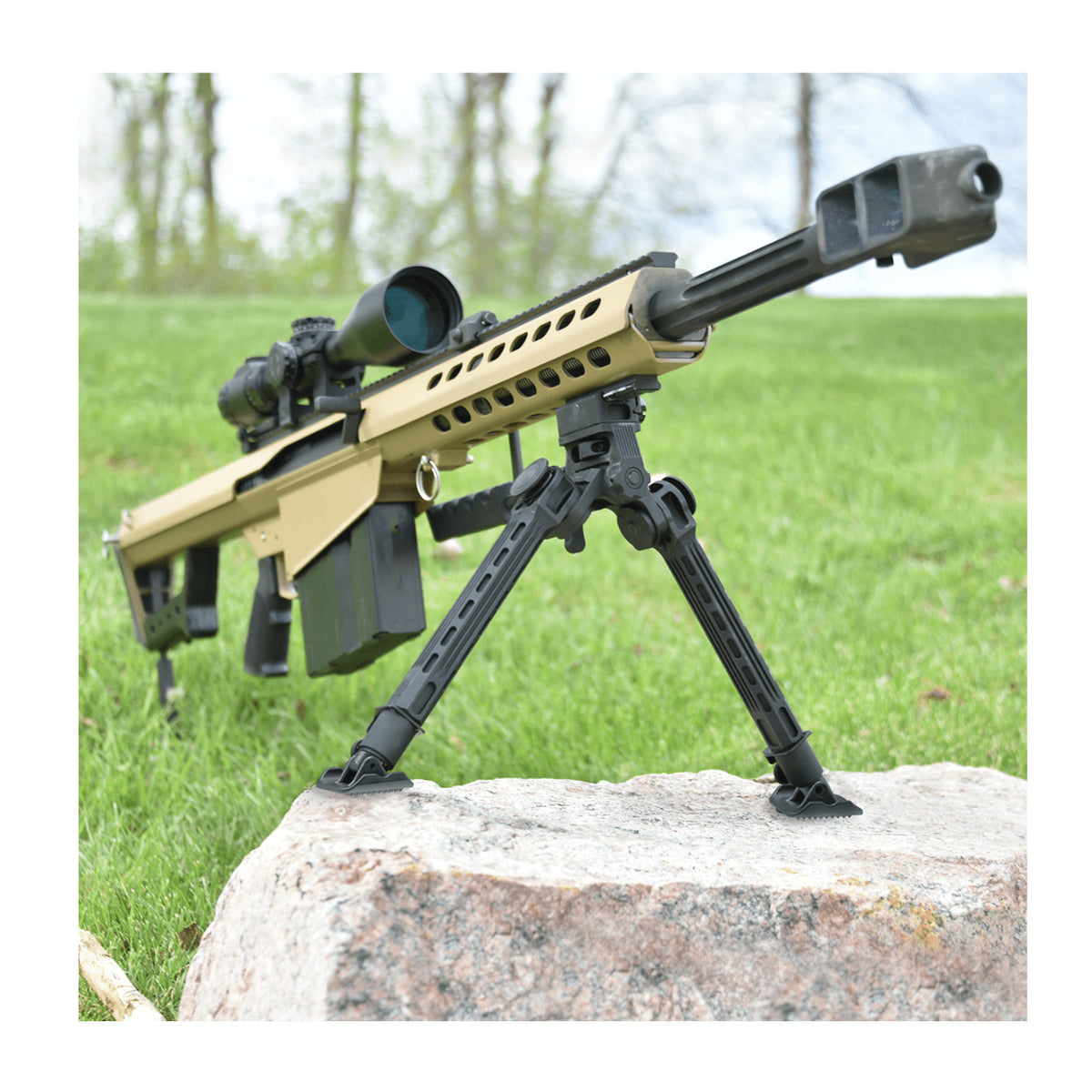 UTG Big Bore Full Stability Bipod 9 to 14-Inch Center Height, Picatinny (Black)