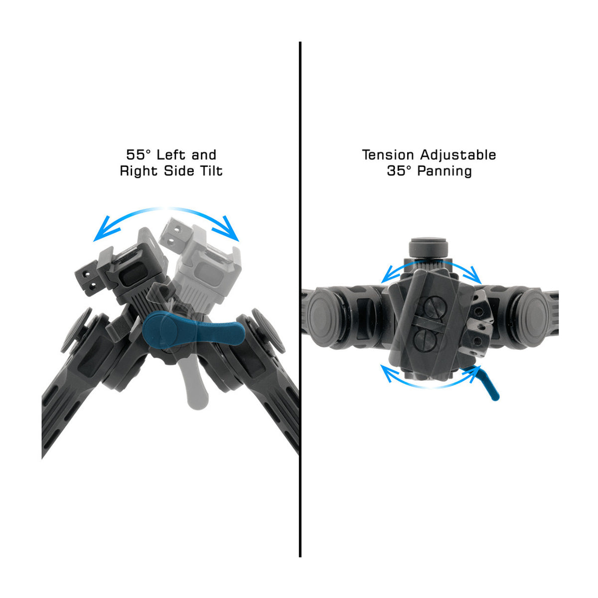 UTG Big Bore Full Stability Bipod 9 to 14-Inch Center Height, Picatinny (Black)