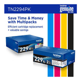 Brother Genuine 4-Pack Printer Toner Cartridges (Black,Cyan,Magenta,Yellow)