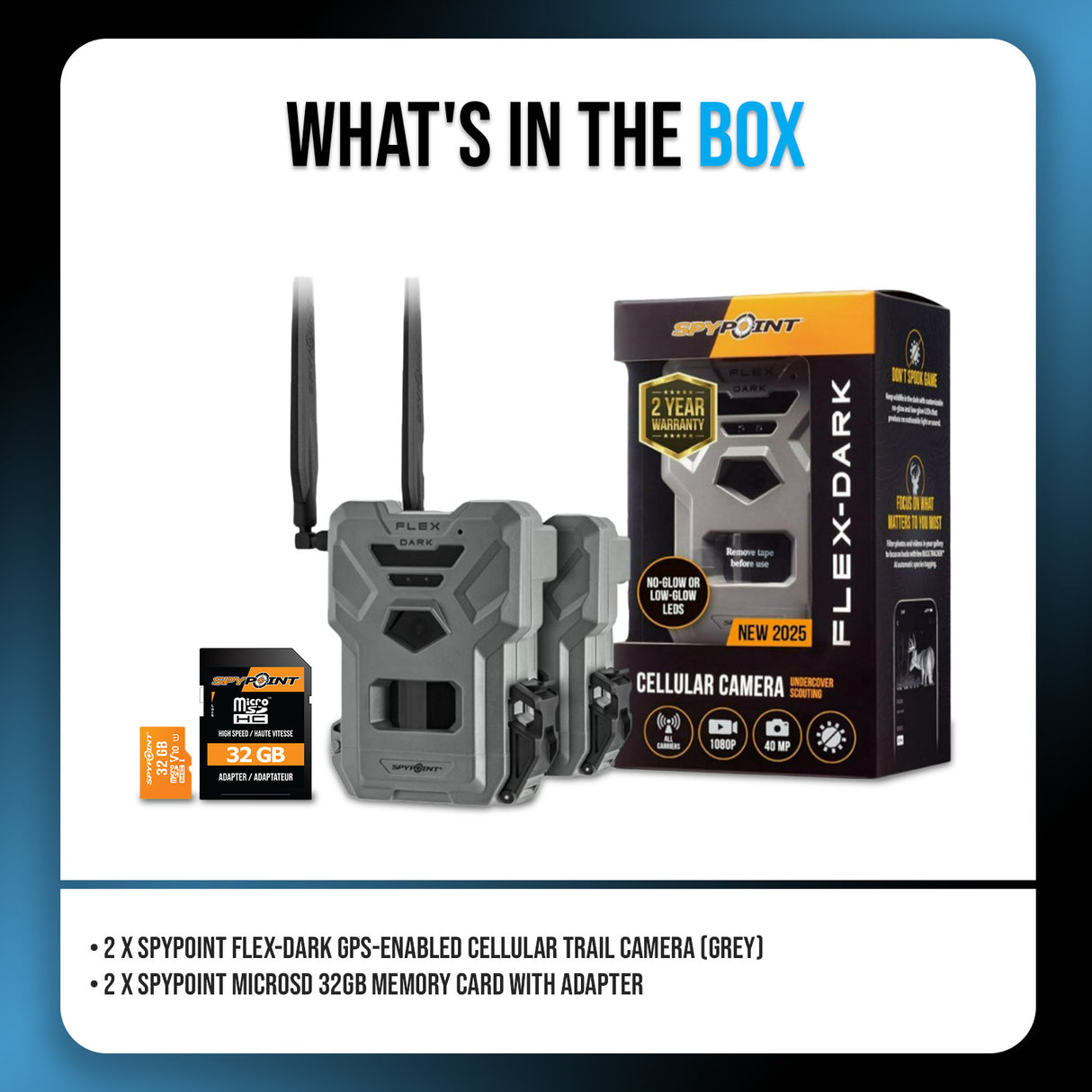 Spypoint FLEX-DARK GPS-Enabled Cellular Trail Camera (Gray, 2-Pack) Bundle
